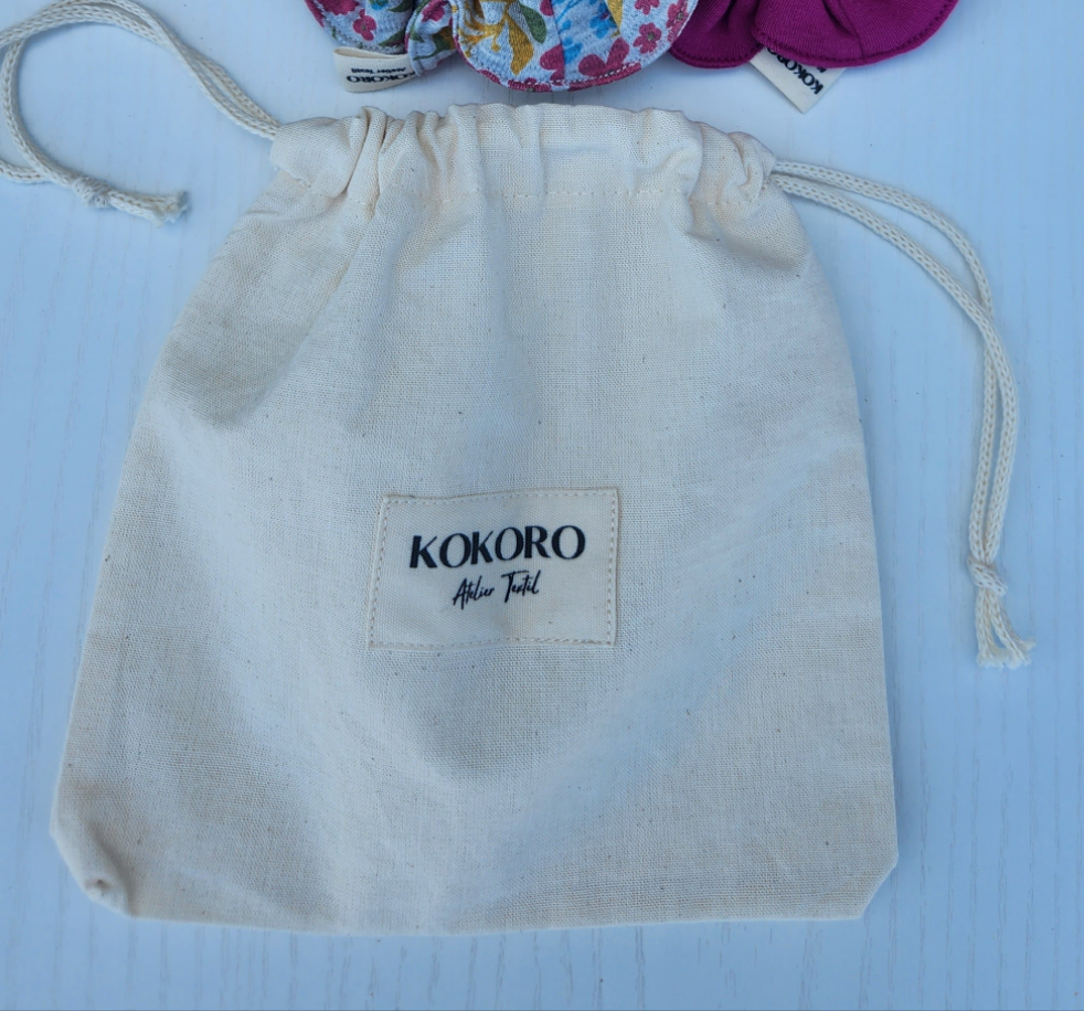 Set of 4 Scrunchies + Fabric Pouch