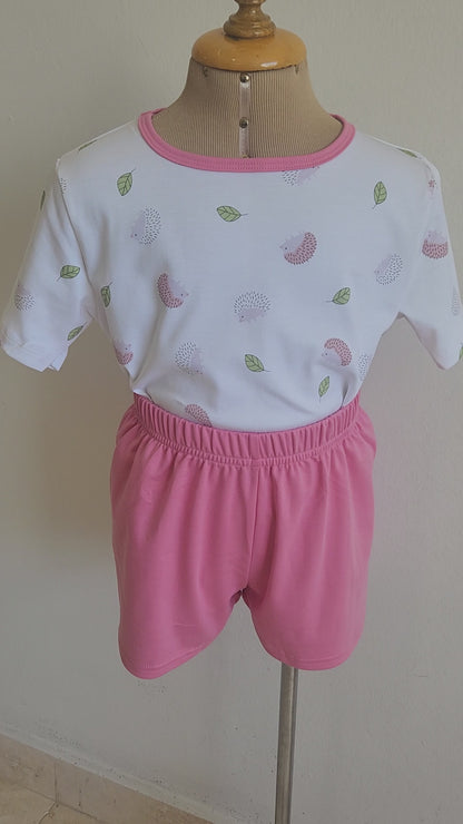 Girls Outfit – 100% Pima Cotton Set with Shorts and Scrunchie