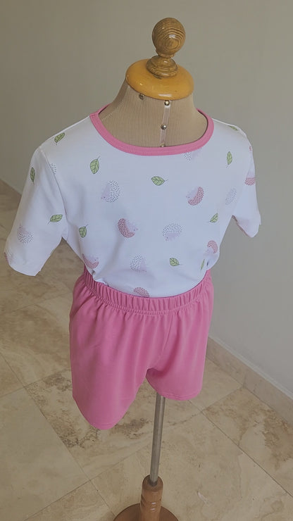 Girls Outfit – 100% Pima Cotton Set with Shorts and Scrunchie