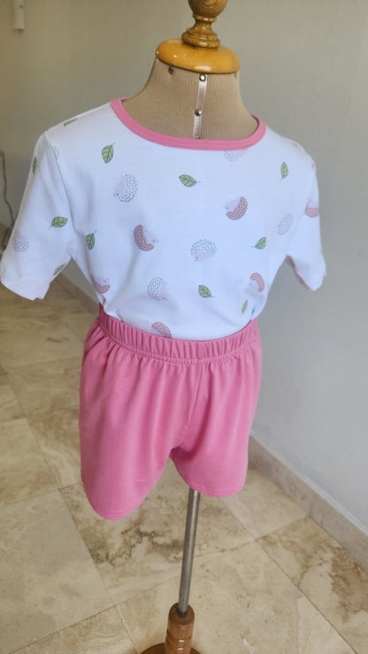 Girls Outfit – 100% Pima Cotton Set with Shorts and Scrunchie