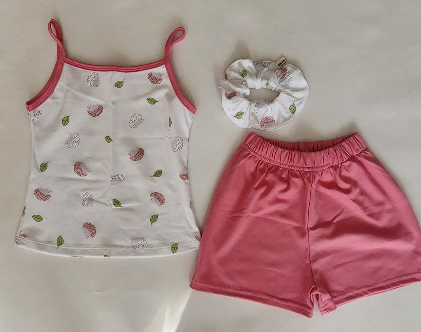 Girls Outfit – 100% Pima Cotton Set with Shorts and Scrunchie