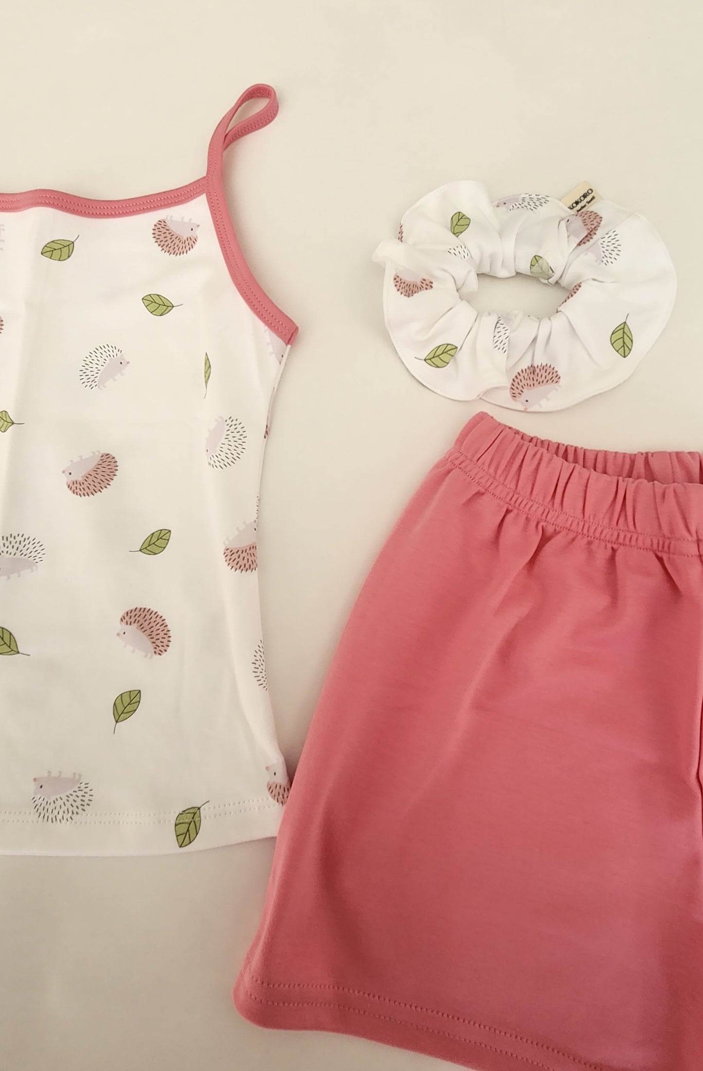 Girls Outfit – 100% Pima Cotton Set with Shorts and Scrunchie